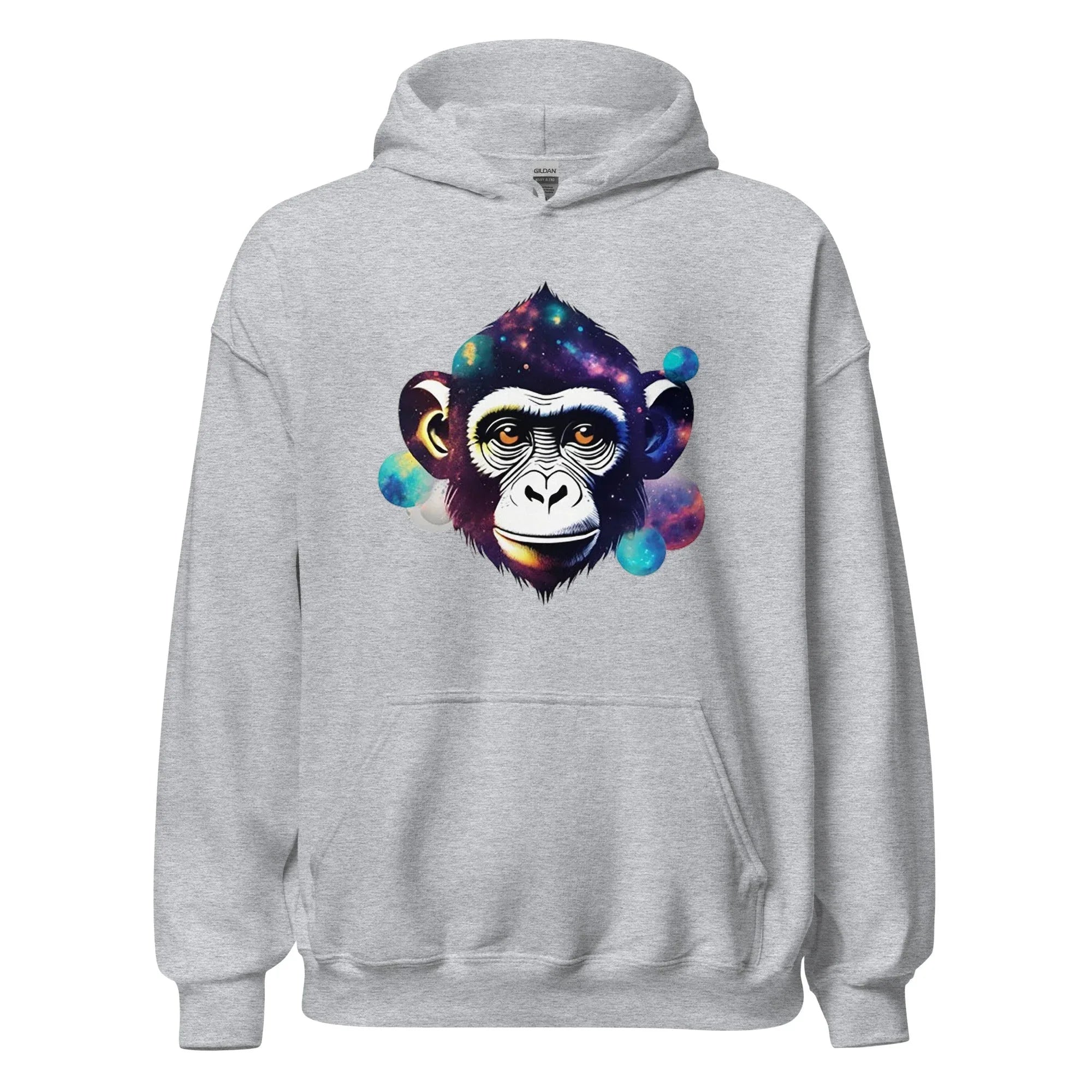 Unisex | Dreamy Monkey Hoodie Sport Grey Hoodie AwRans Clothing unisex-heavy-blend-hoodie-sport-grey-front-65f105c3ced5d