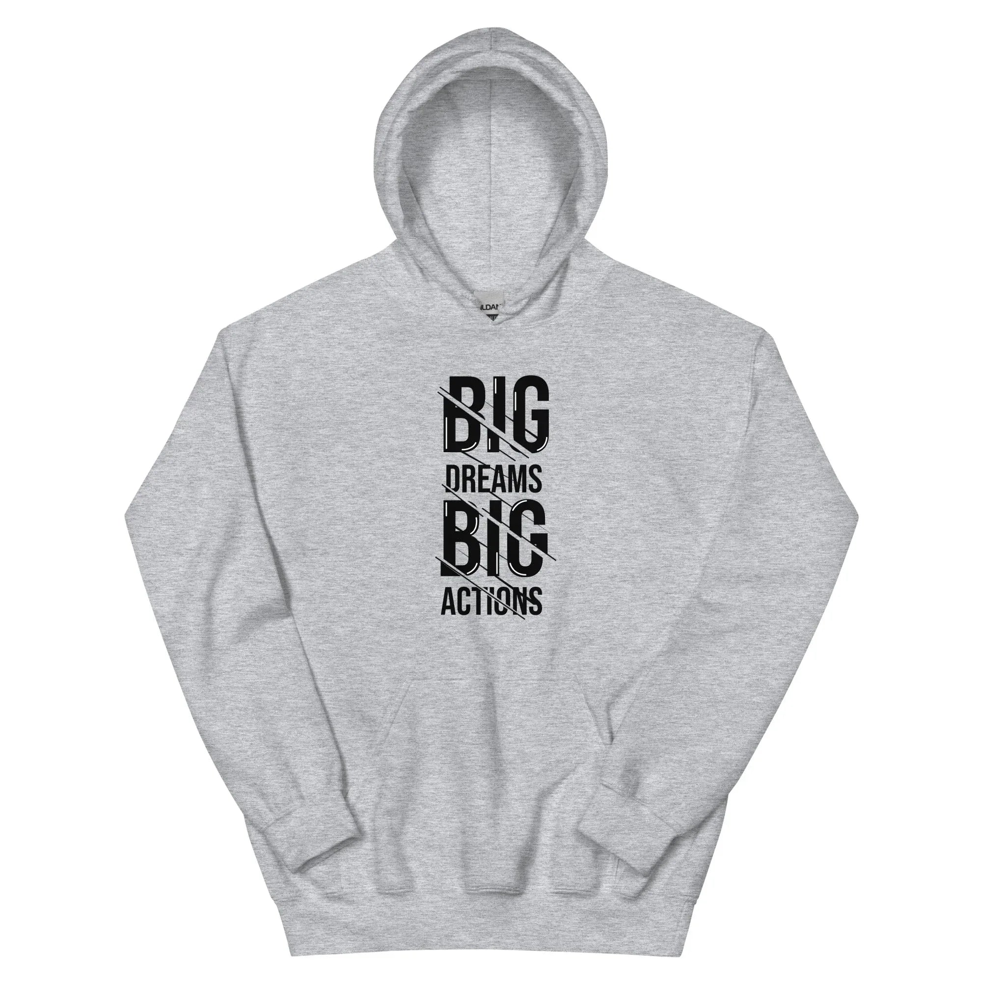 Unisex | Big Dreams Big Actions Hoodie Sport Grey hoodie AwRans Clothing unisex-heavy-blend-hoodie-sport-grey-front-66316e41049cf