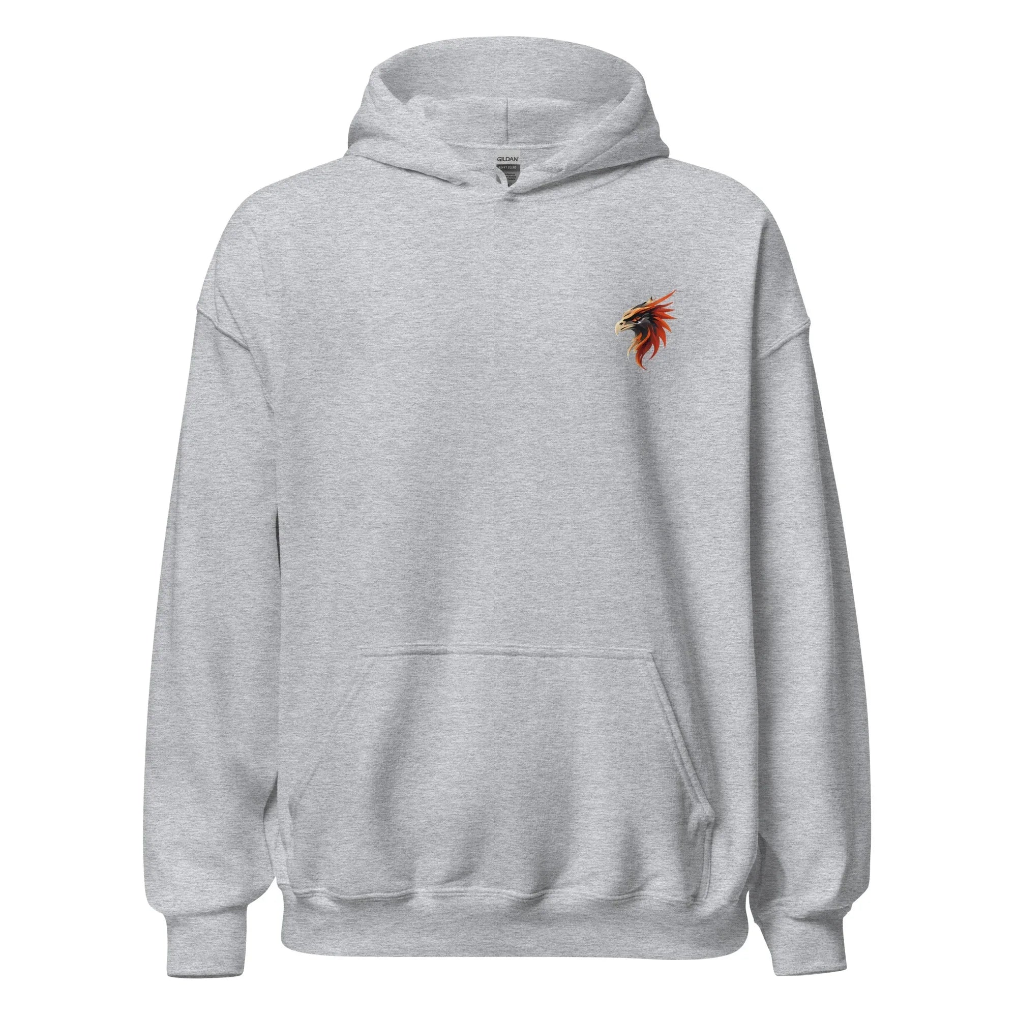 Unisex | Phoenix's Anger Hoodie Sport Grey hoodie AwRans Clothing unisex-heavy-blend-hoodie-sport-grey-front-663383168745d