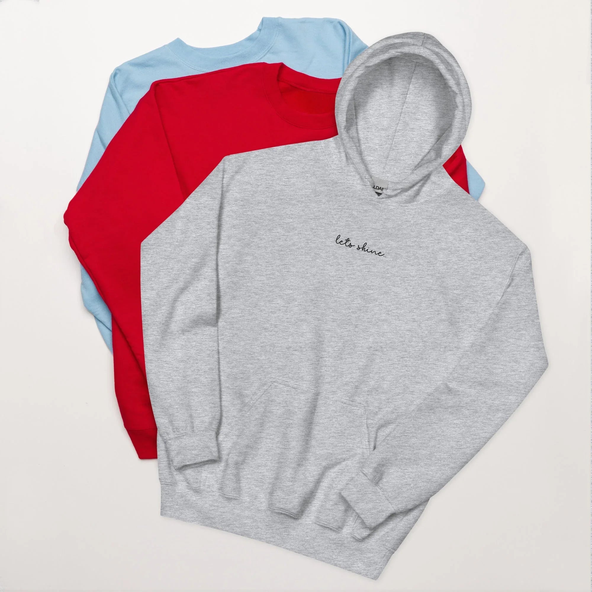 Unisex | Let's Shine Hoodie Sport Grey hoodie AwRans Clothing unisex-heavy-blend-hoodie-sport-grey-front-66504b63ccce4