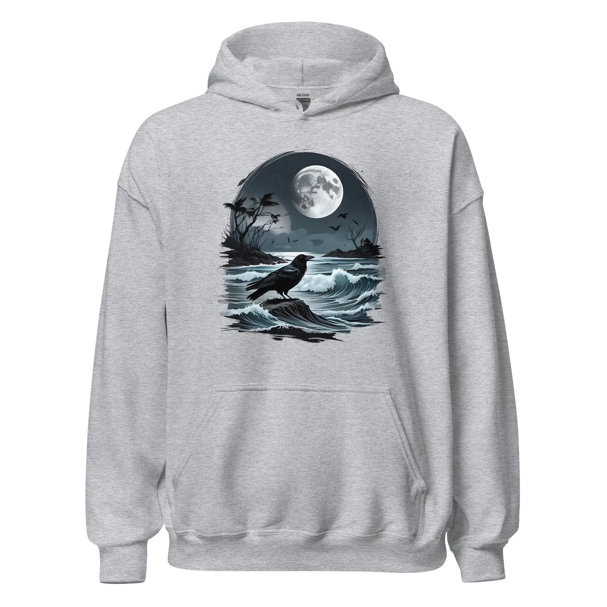 Unisex | Moon, Crow, Beach - Stylish Hoodie - AwRans Clothing