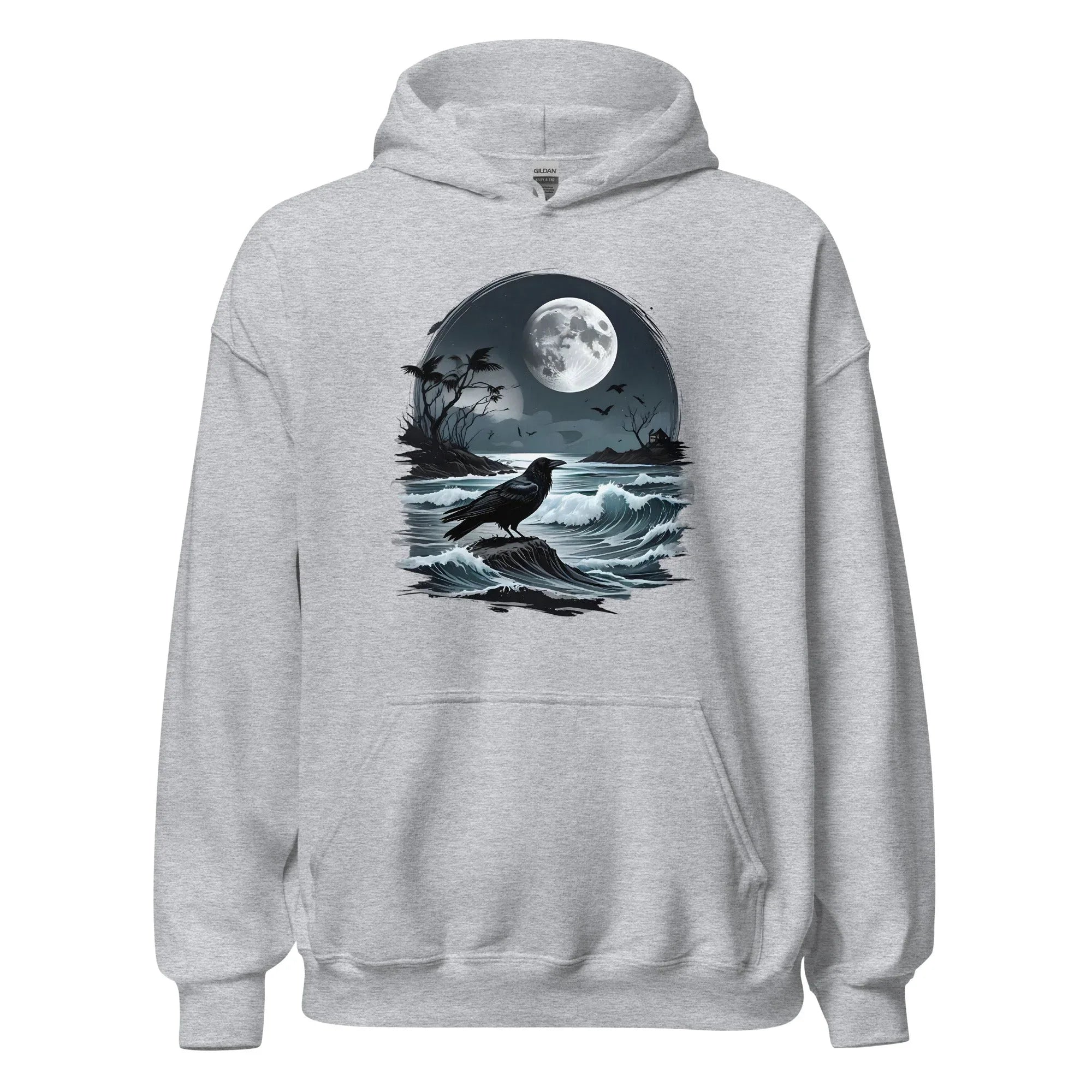 Unisex | Moon, Crow, Beach - Stylish Hoodie - AwRans Clothing
