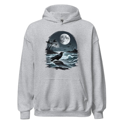 Unisex | Moon, Crow, Beach - Stylish Hoodie - AwRans Clothing