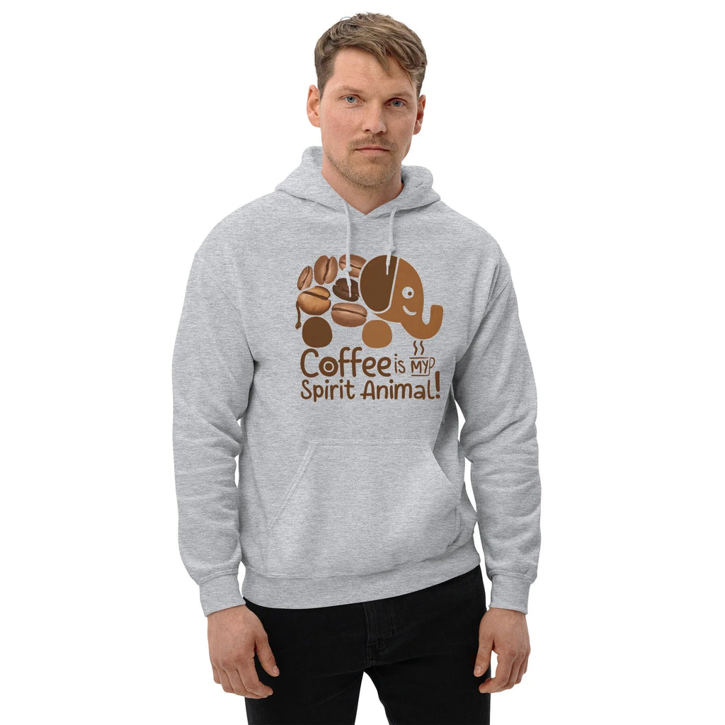 Unisex Hoodie | Coffee Is My Spirit Animal hoodie AwRans Clothing unisex-heavy-blend-hoodie-sport-grey-front-681654aa4fe14