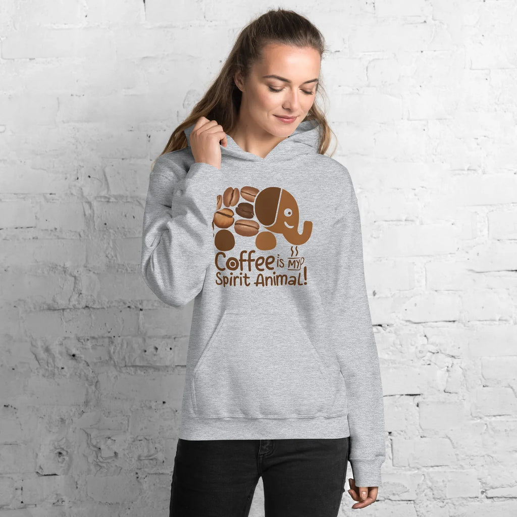 Unisex Hoodie | Coffee Is My Spirit Animal hoodie AwRans Clothing unisex-heavy-blend-hoodie-sport-grey-front-681654aa5473f