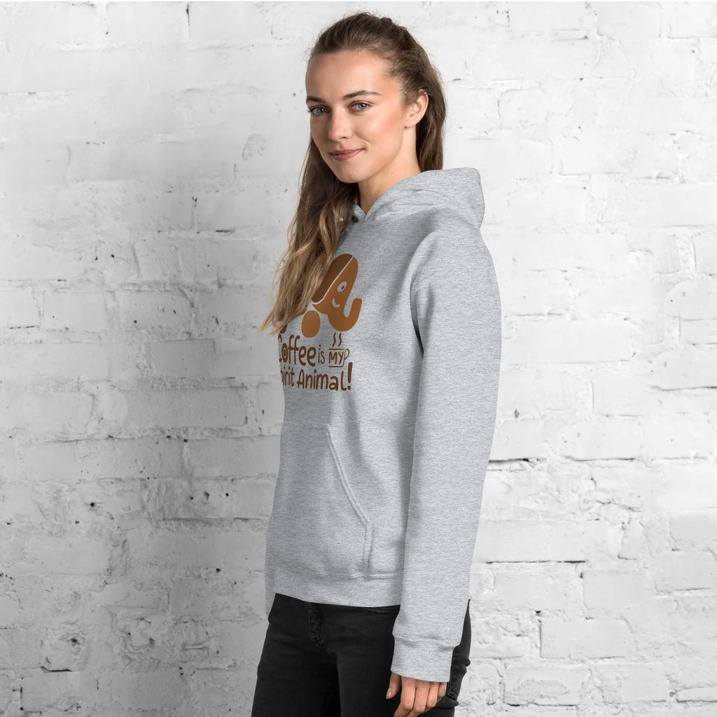 Unisex Hoodie | Coffee Is My Spirit Animal hoodie AwRans Clothing unisex-heavy-blend-hoodie-sport-grey-left-front-681654aa406f6