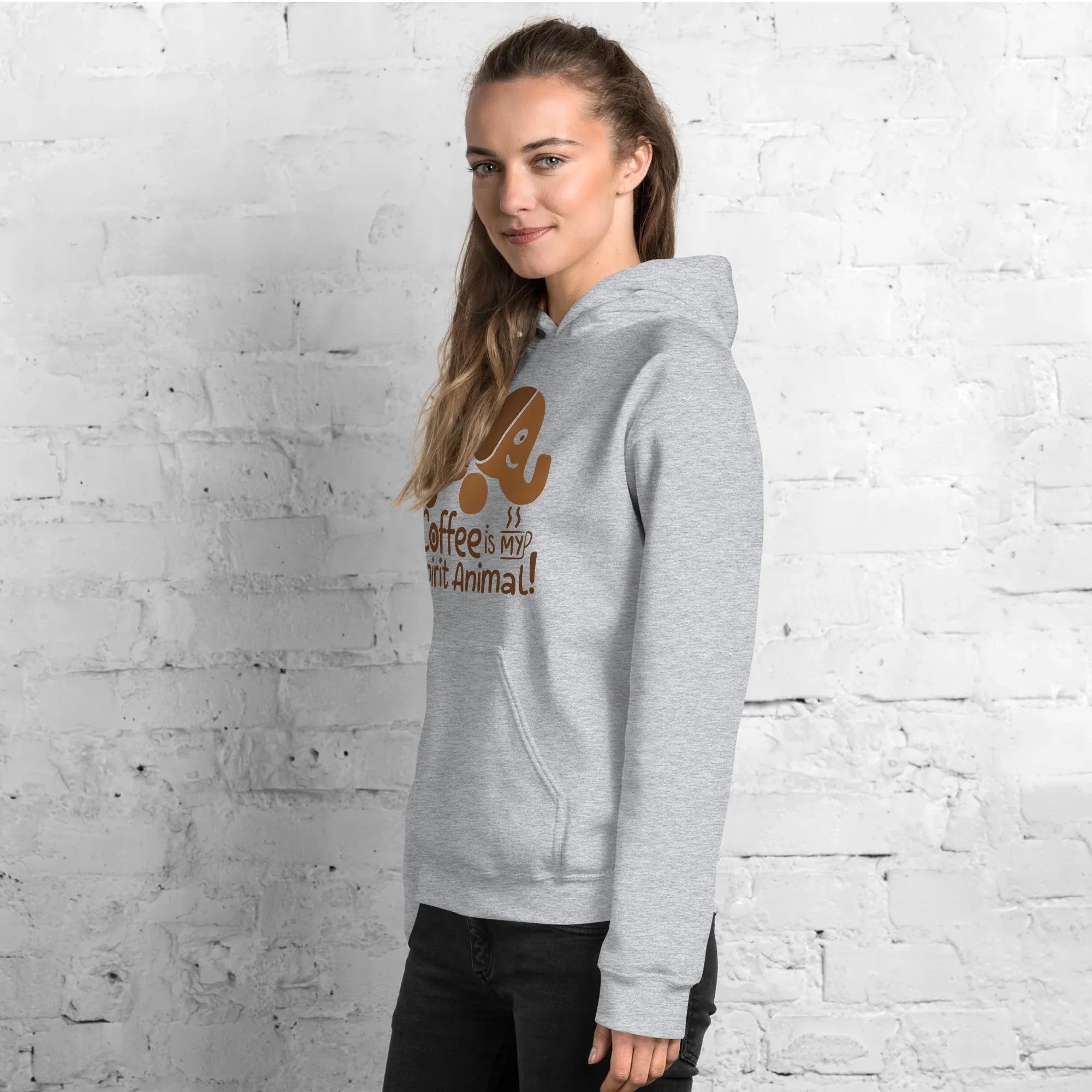 Unisex Hoodie | Coffee Is My Spirit Animal hoodie AwRans Clothing unisex-heavy-blend-hoodie-sport-grey-left-front-681654aa406f6