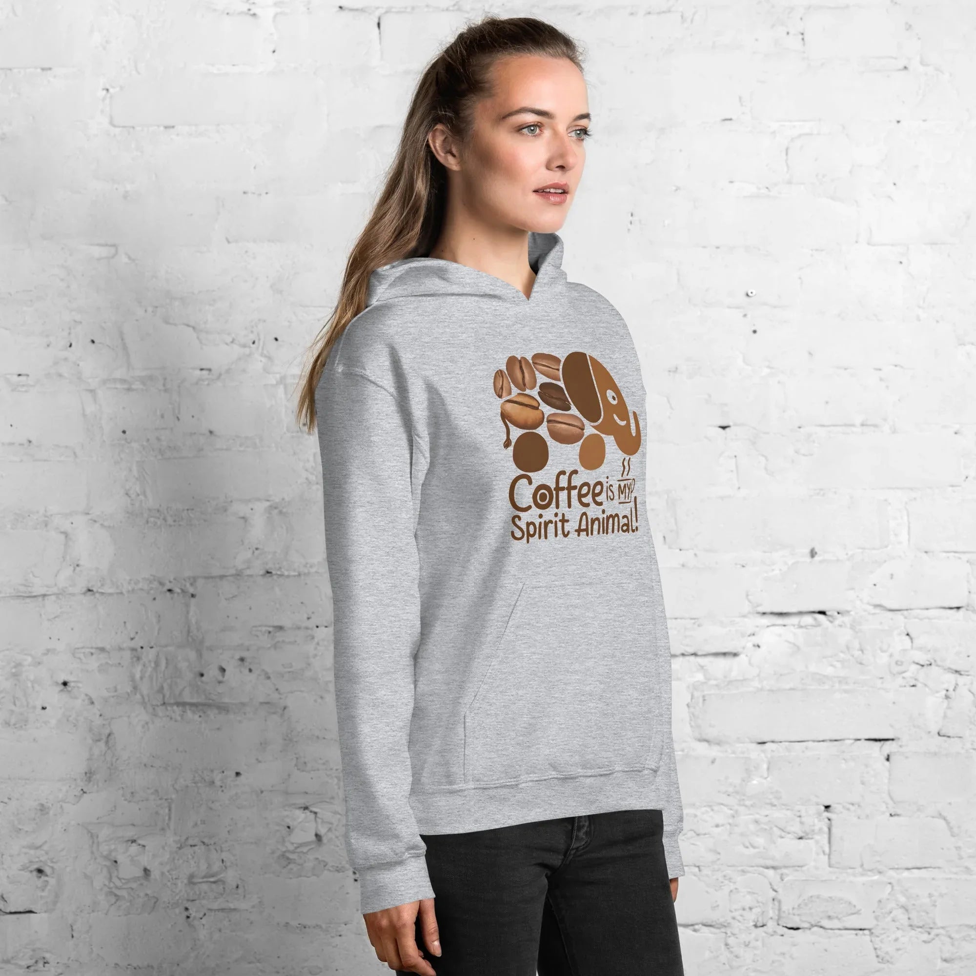 Unisex Hoodie | Coffee Is My Spirit Animal hoodie AwRans Clothing unisex-heavy-blend-hoodie-sport-grey-right-front-681654aa3a8cd