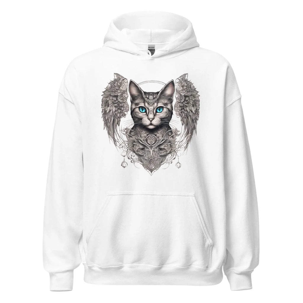 Women's | Cat With Wings Hoodie Hoodie AwRans Clothing unisex-heavy-blend-hoodie-white-front-65dbd09d75ea5