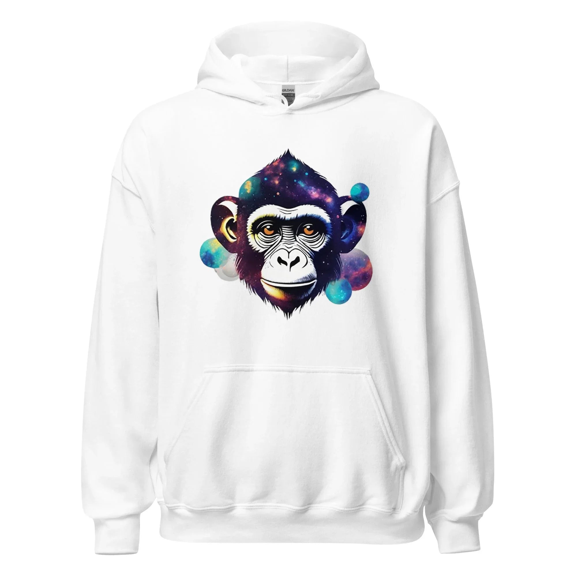 Unisex | Dreamy Monkey Hoodie White Hoodie AwRans Clothing unisex-heavy-blend-hoodie-white-front-65f105c3e6c36