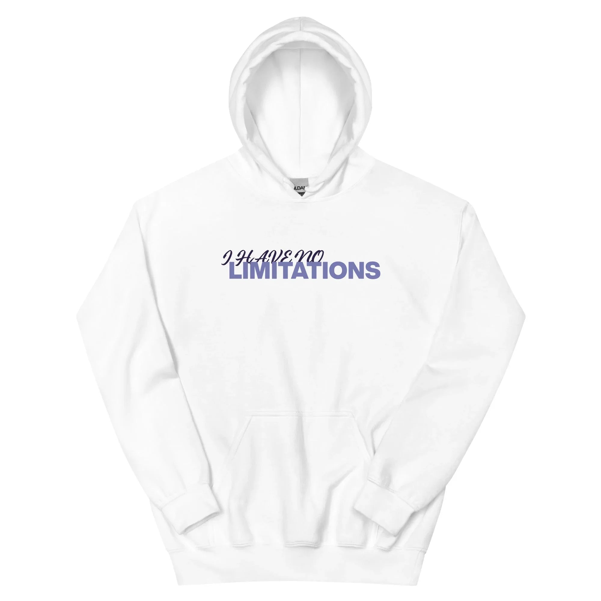 Unisex | I Have No Limitations Hoodie White hoodie AwRans Clothing unisex-heavy-blend-hoodie-white-front-663ffa7ac0c91