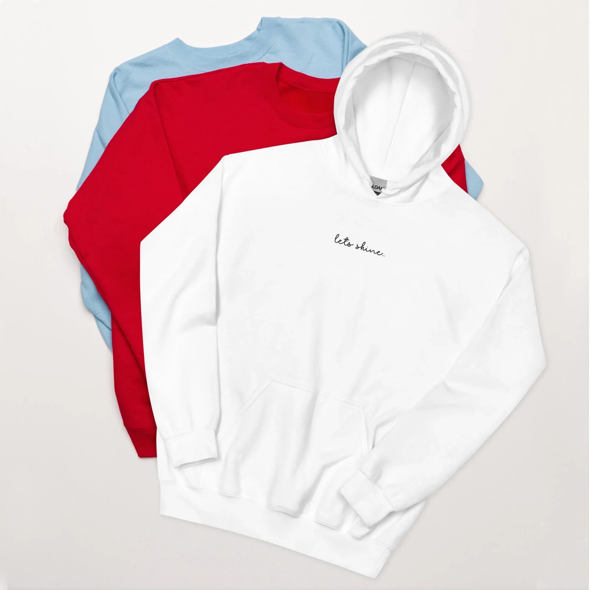Unisex | Let's Shine Hoodie White hoodie AwRans Clothing unisex-heavy-blend-hoodie-white-front-66504b63bfca3