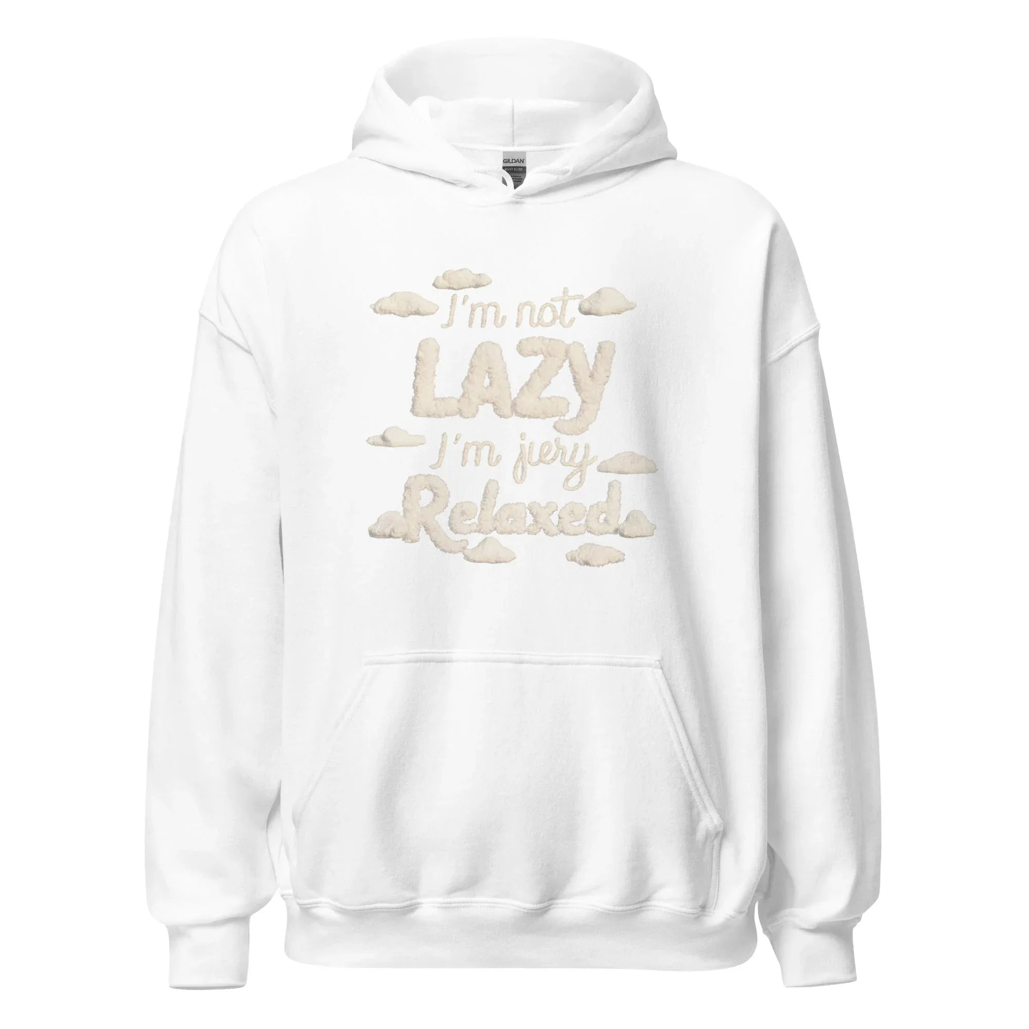 Unisex | I'm Not Lazy I'm Just Relaxed Hoodie White hoodie AwRans Clothing unisex-heavy-blend-hoodie-white-front-665ca184c57b7