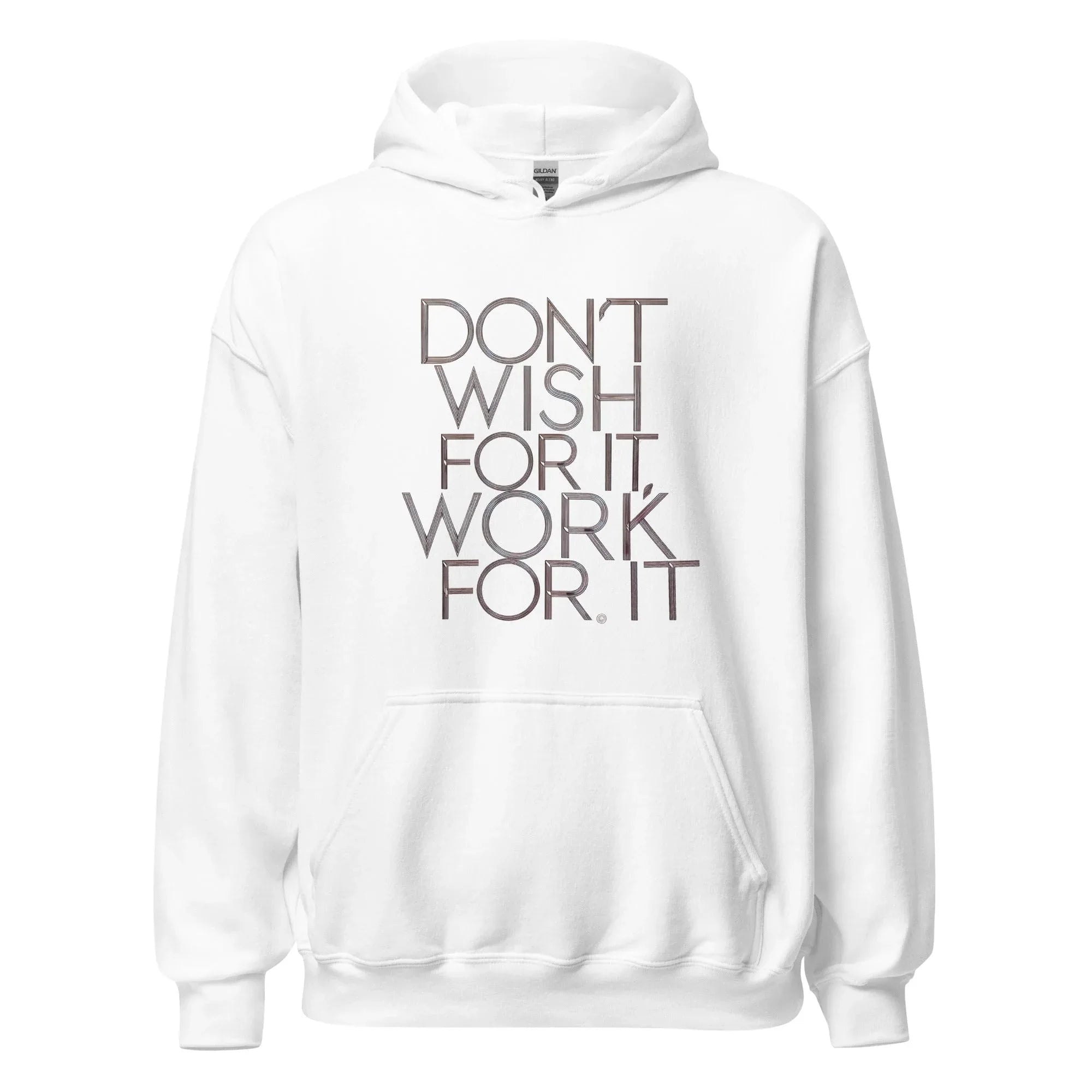 Unisex | DON'T WISH FOR IT - WORK FOR IT Stylish Hoodie White hoodie AwRans Clothing unisex-heavy-blend-hoodie-white-front-665d00c0532b6