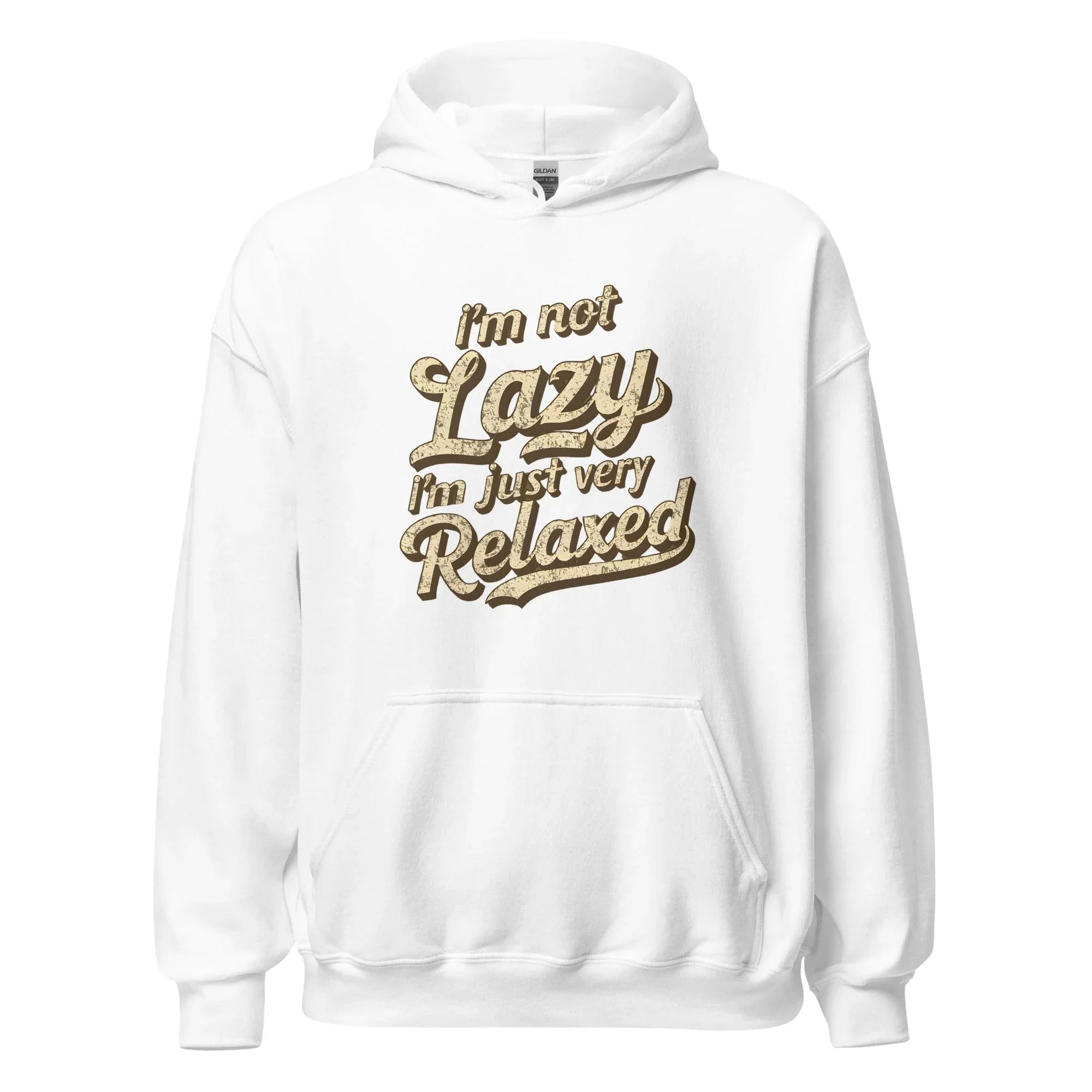 Unisex | I'm Not Lazy - I'm Just Relaxed Hoodie White hoodie AwRans Clothing unisex-heavy-blend-hoodie-white-front-665d2f2c0c58c