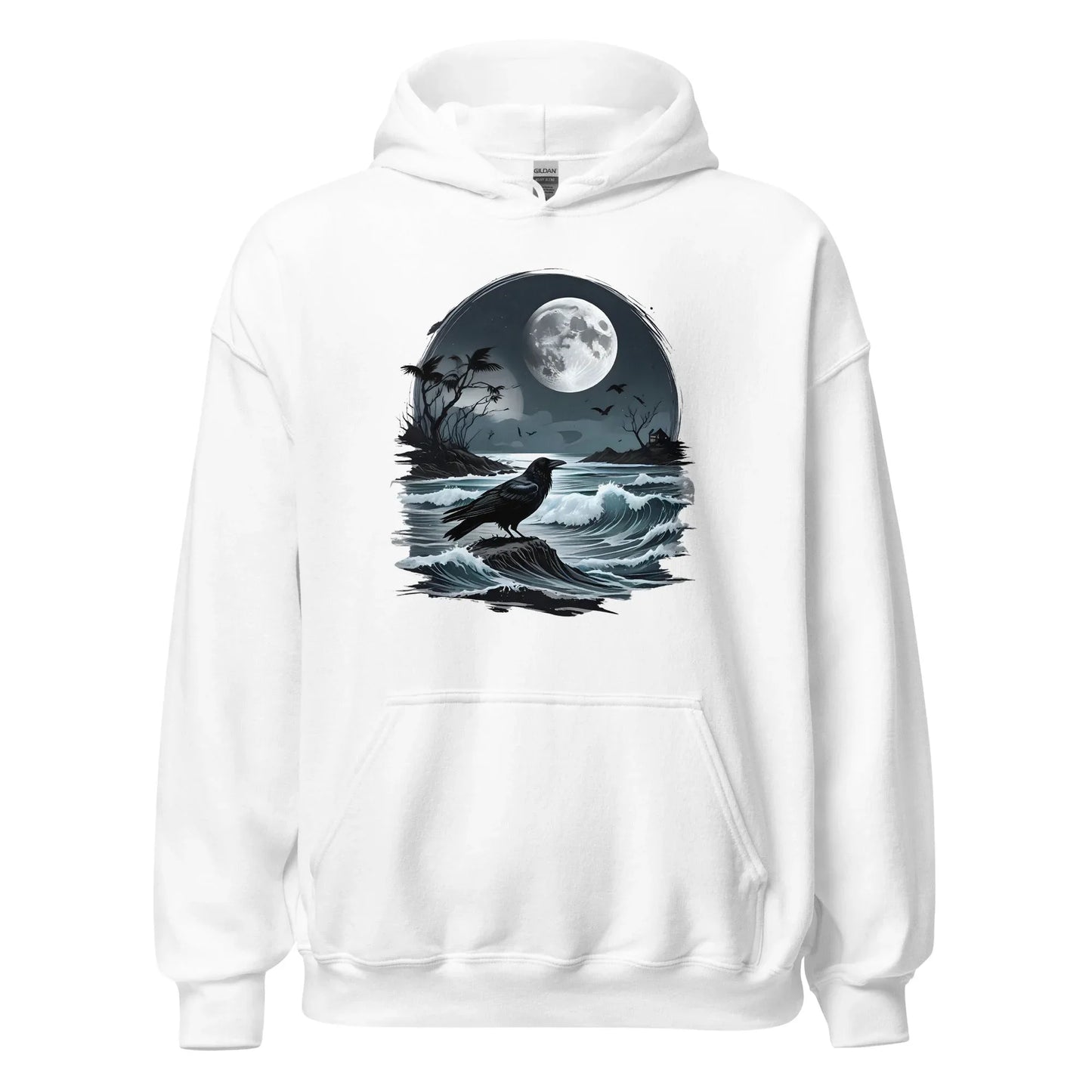 Unisex | Moon, Crow, Beach - Stylish Hoodie - AwRans Clothing