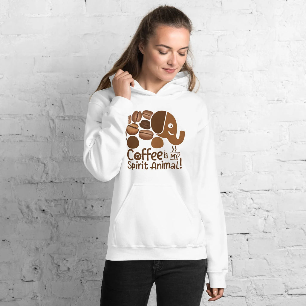 Unisex Hoodie | Coffee Is My Spirit Animal hoodie AwRans Clothing unisex-heavy-blend-hoodie-white-front-681654aa08761