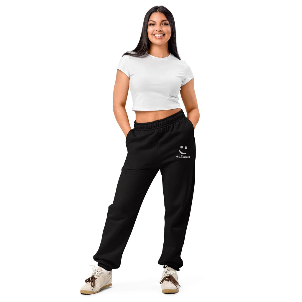 AwRans | Premium Unisex Heavyweight Sweatpants Heavyweight Sweatpants AwRans Clothing unisex-heavyweight-sweatpants-black-front-688d51b8ded93
