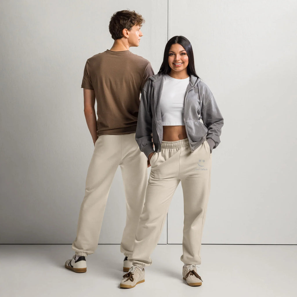 AwRans | Premium Unisex Heavyweight Sweatpants Heavyweight Sweatpants AwRans Clothing unisex-heavyweight-sweatpants-dust-front-and-back-688d51b8df53e
