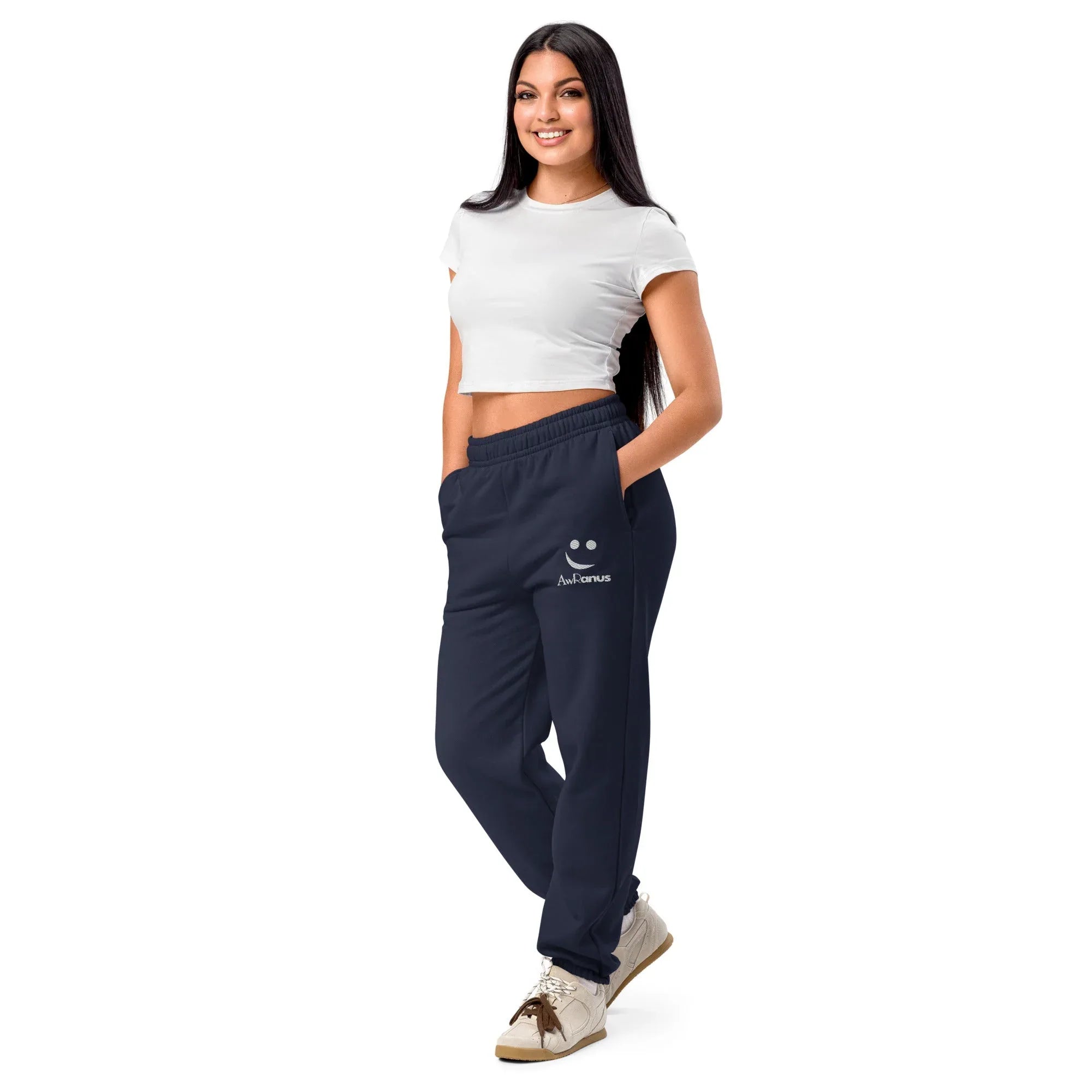 AwRans | Premium Unisex Heavyweight Sweatpants Heavyweight Sweatpants AwRans Clothing unisex-heavyweight-sweatpants-navy-left-front-688d51b8defe2