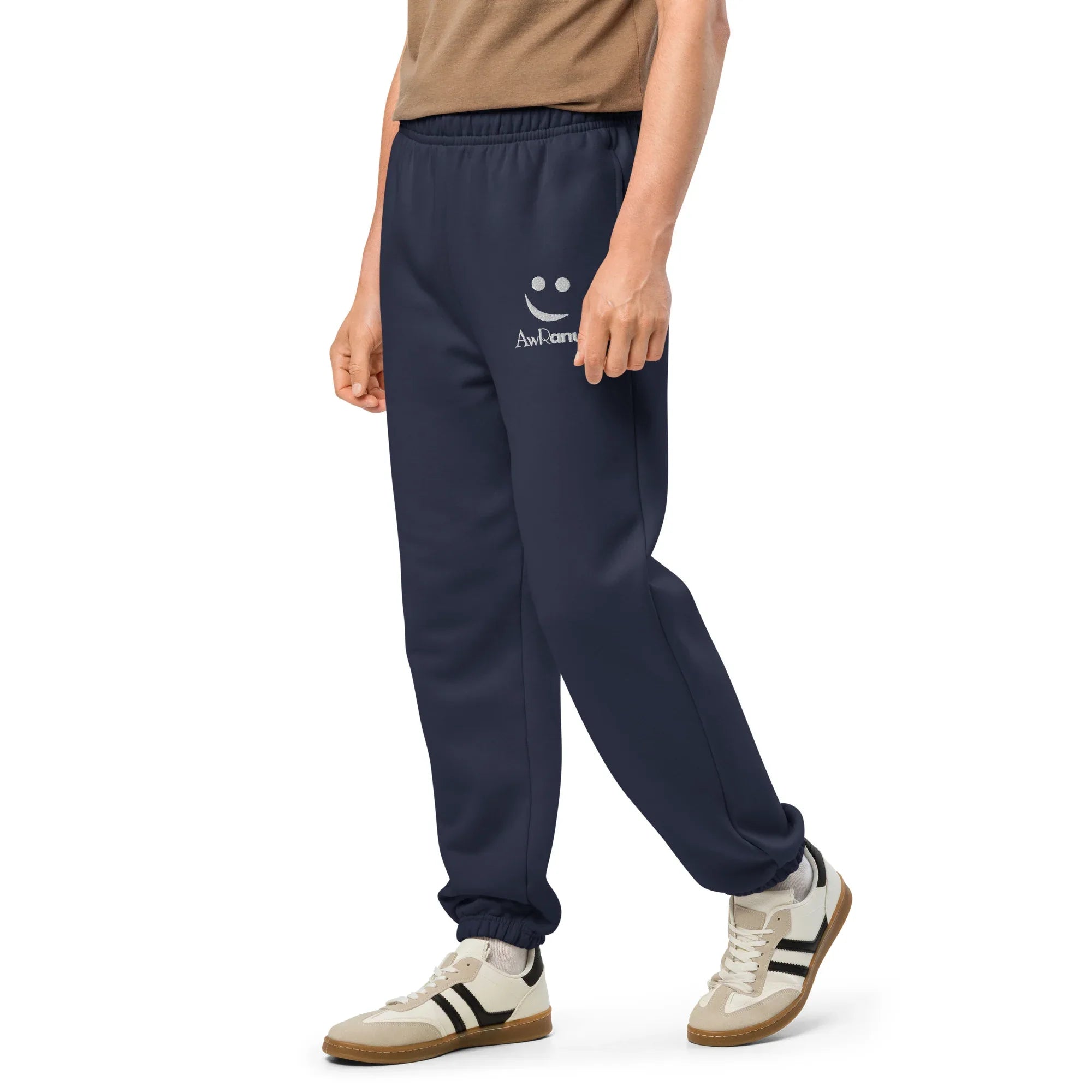 AwRans | Premium Unisex Heavyweight Sweatpants Heavyweight Sweatpants AwRans Clothing unisex-heavyweight-sweatpants-navy-left-front-688d51b8df165