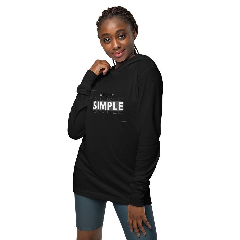 Unisex Hooded Long-Sleeve Tee | Keep It Simple Hooded long-sleeve tee AwRans Clothing unisex-hooded-long-sleeve-tee-black-front-67eb93819d9c4
