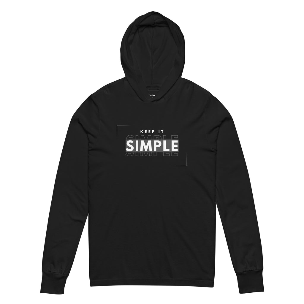 Unisex Hooded Long-Sleeve Tee | Keep It Simple Hooded long-sleeve tee AwRans Clothing unisex-hooded-long-sleeve-tee-black-front-67eb93819f2b8