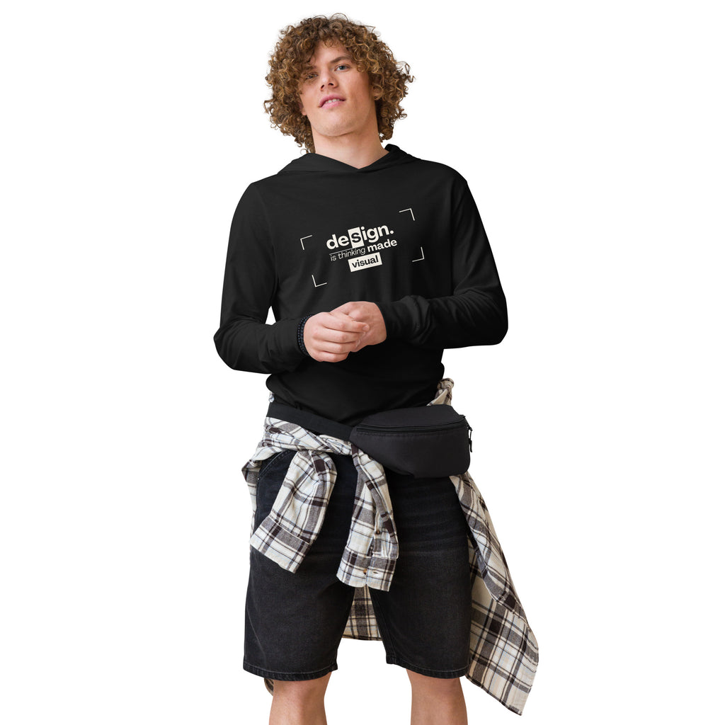 Unisex Hooded Long-Sleeve Tee | Design Is Thinking Made Visual Hooded long-sleeve tee AwRans Clothing unisex-hooded-long-sleeve-tee-black-front-67eb9b1110ffa