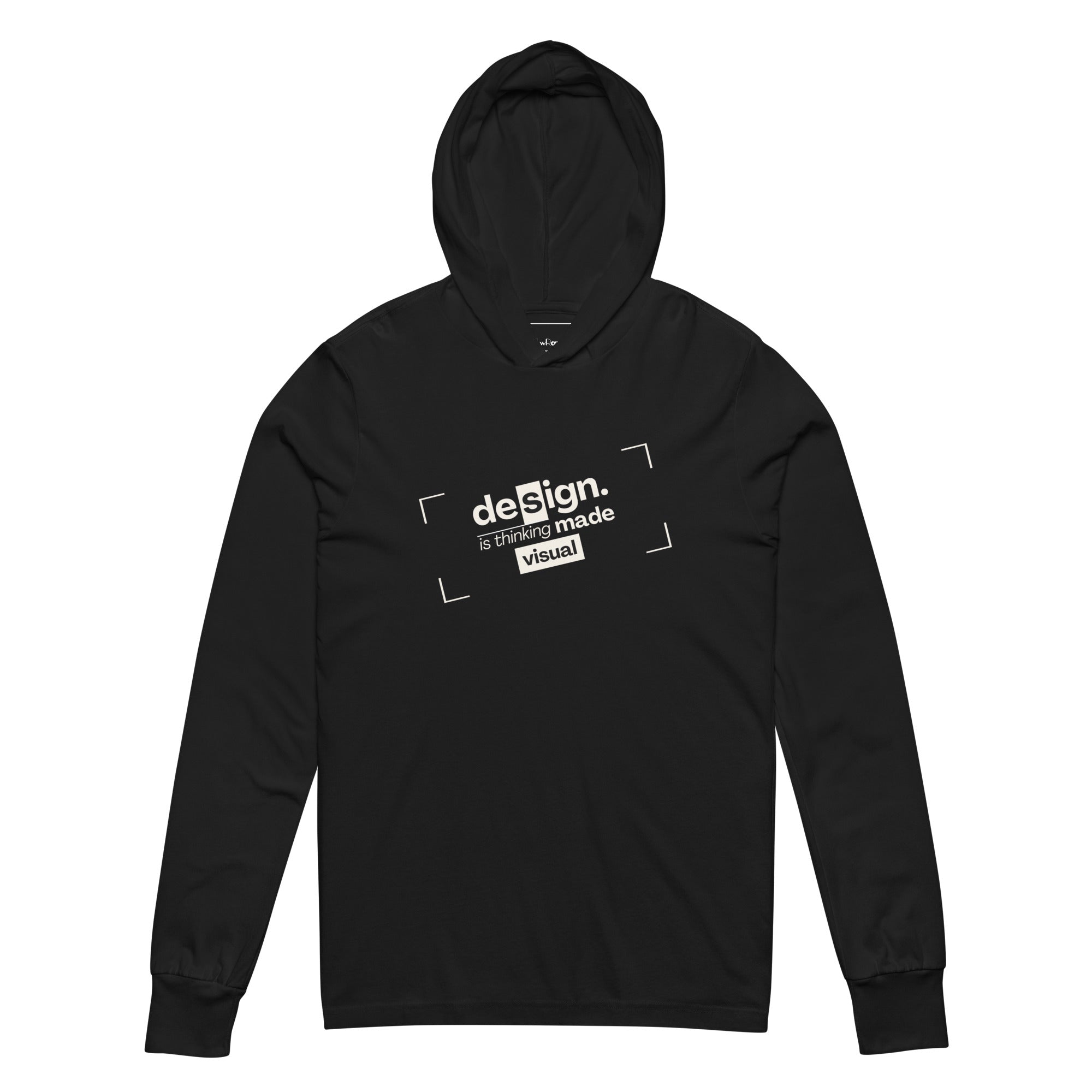 Unisex Hooded Long-Sleeve Tee | Design Is Thinking Made Visual Hooded long-sleeve tee AwRans Clothing unisex-hooded-long-sleeve-tee-black-front-67eb9b11116ce