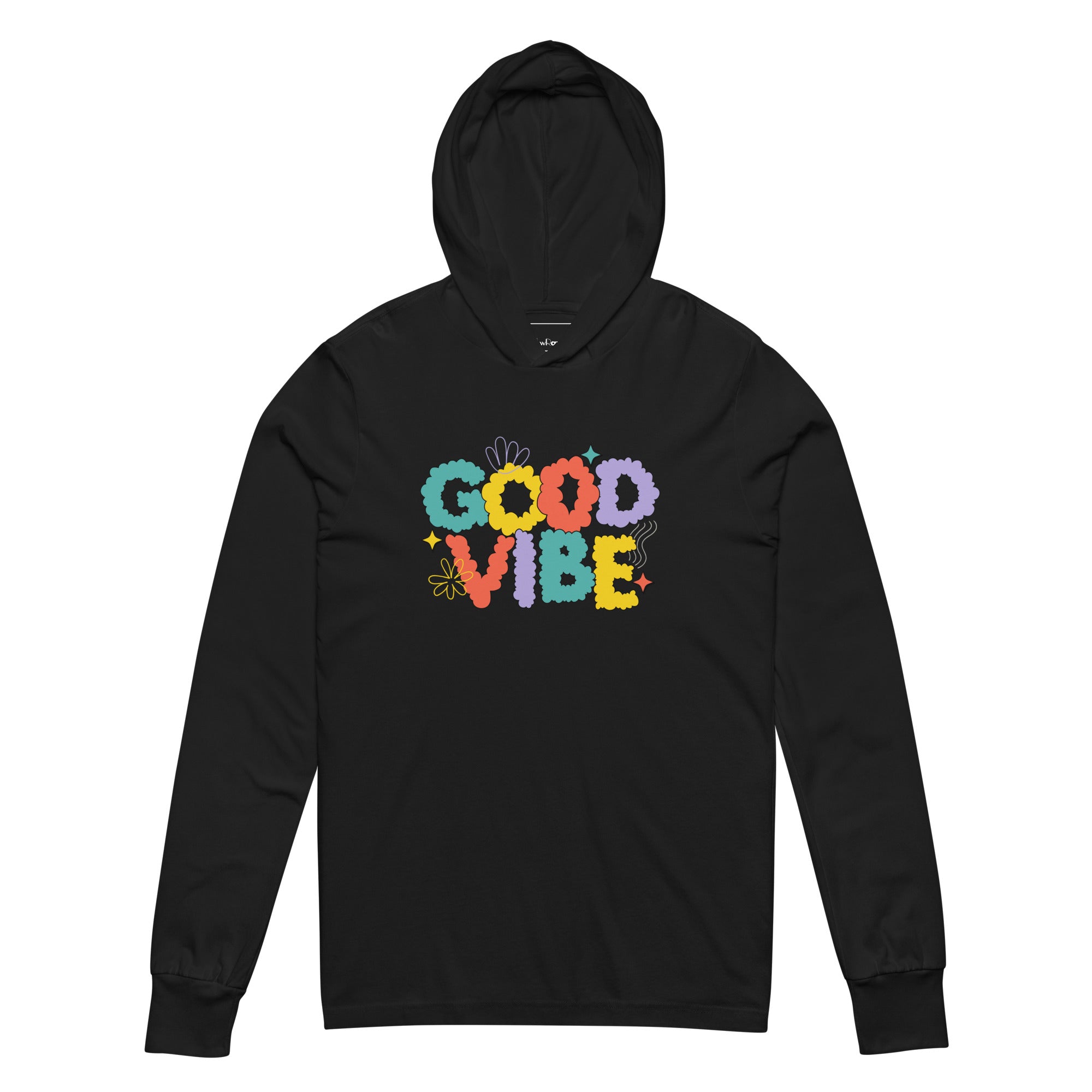 Unisex Hooded Long-Sleeve Tee | Good Vibe Hooded long-sleeve tee AwRans Clothing unisex-hooded-long-sleeve-tee-black-front-67eb9bb9015ed