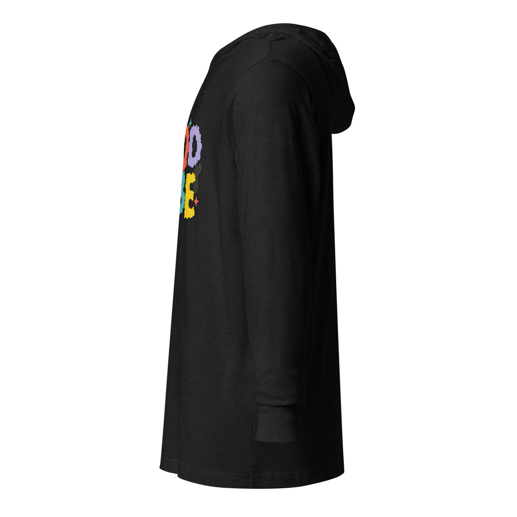 Unisex Hooded Long-Sleeve Tee | Good Vibe Hooded long-sleeve tee AwRans Clothing unisex-hooded-long-sleeve-tee-charcoal-black-triblend-left-67eb9bb92082d