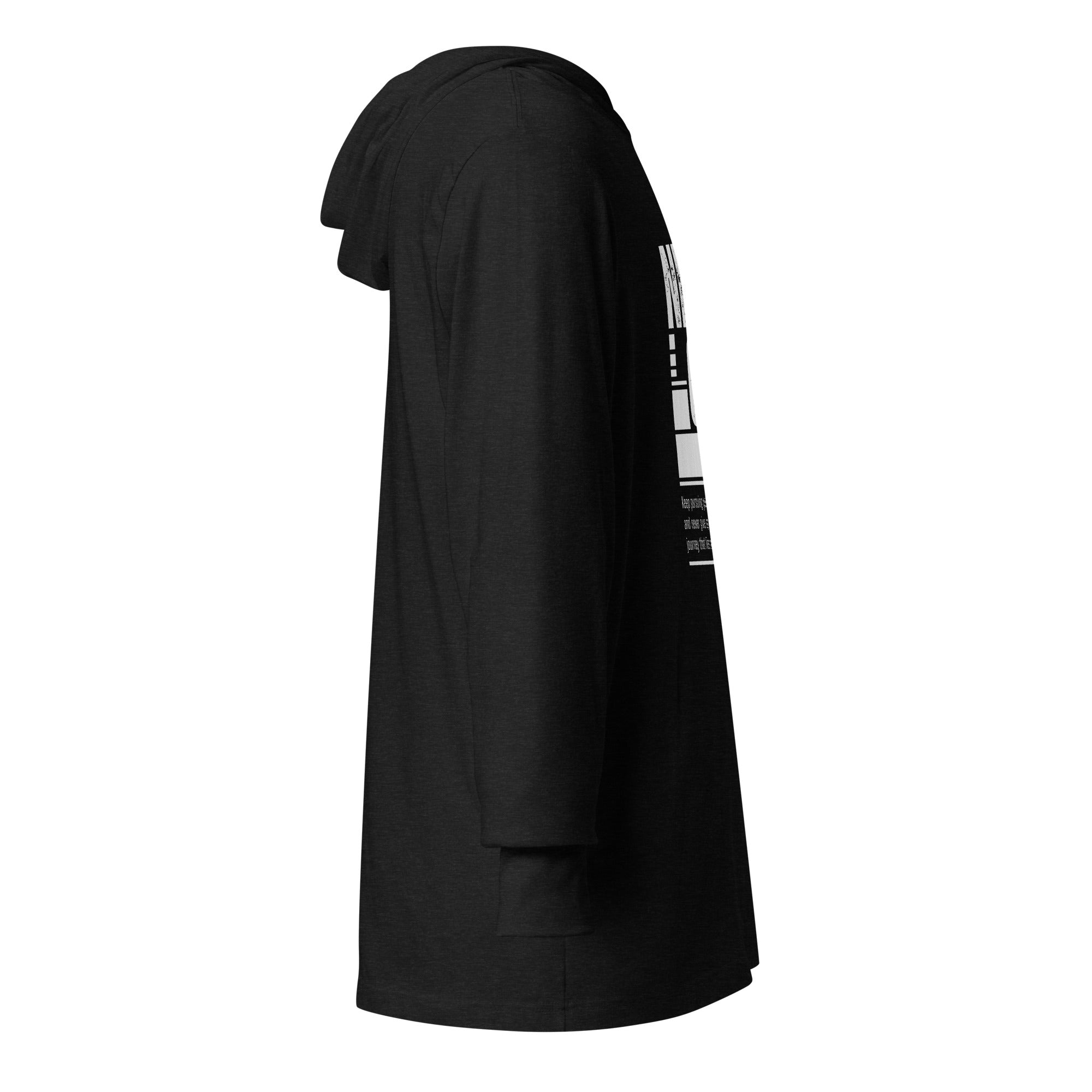 Unisex Hooded Long-Sleeve Tee | Never Give Up Hooded long-sleeve tee AwRans Clothing unisex-hooded-long-sleeve-tee-charcoal-black-triblend-right-67eb96c47ee2c