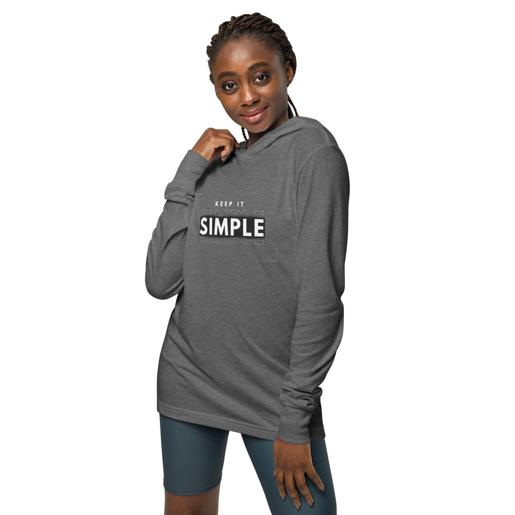 Unisex Hooded Long-Sleeve Tee | Keep It Simple Hooded long-sleeve tee AwRans Clothing unisex-hooded-long-sleeve-tee-grey-triblend-front-67eb9381a7a9c