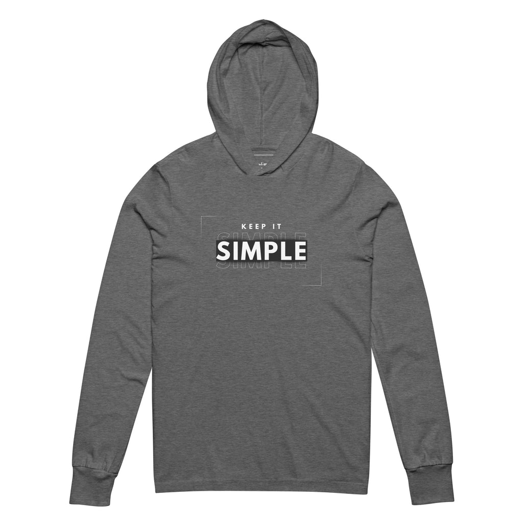 Unisex Hooded Long-Sleeve Tee | Keep It Simple Hooded long-sleeve tee AwRans Clothing unisex-hooded-long-sleeve-tee-grey-triblend-front-67eb9381aa1f6