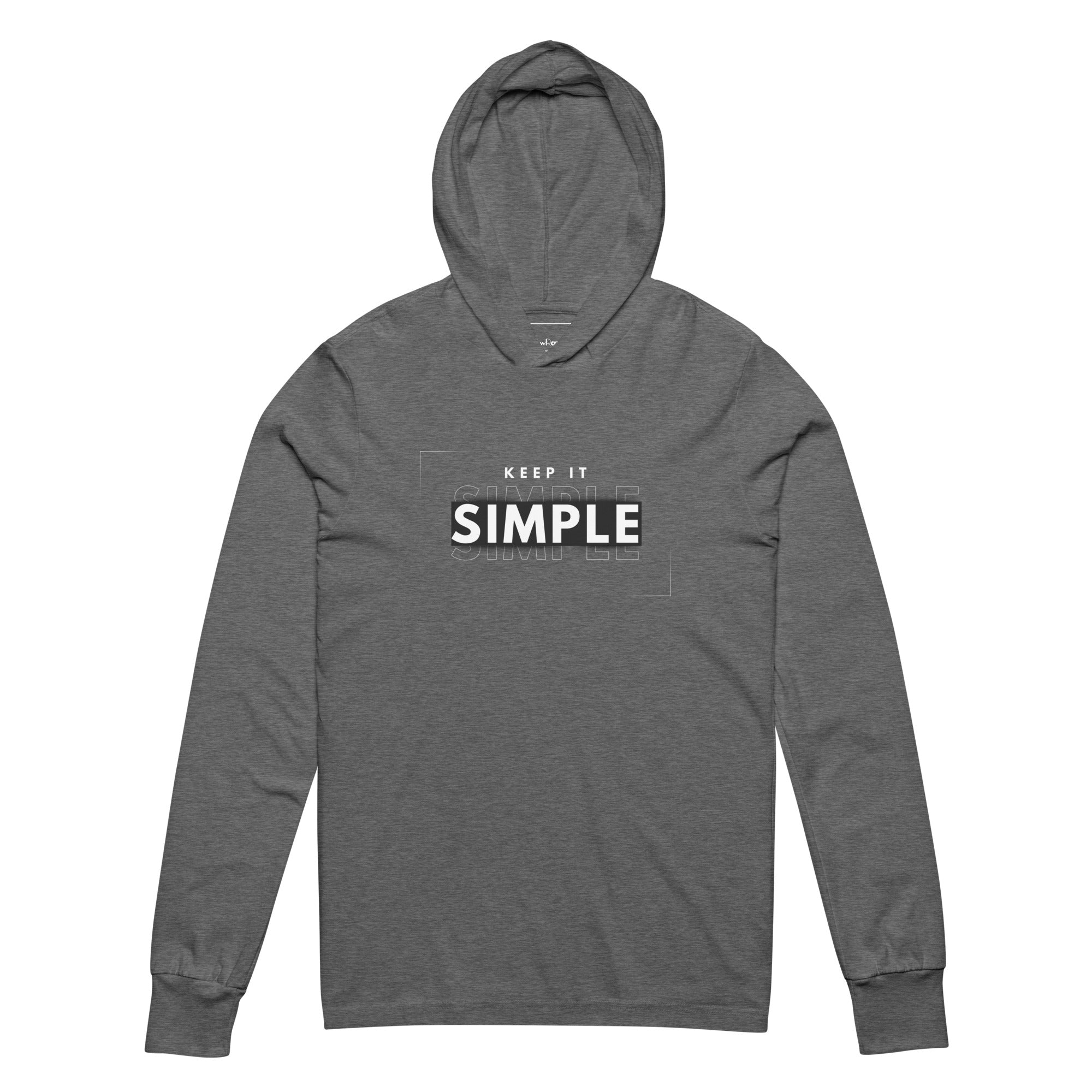 Unisex Hooded Long-Sleeve Tee | Keep It Simple Hooded long-sleeve tee AwRans Clothing unisex-hooded-long-sleeve-tee-grey-triblend-front-67eb9381aa1f6