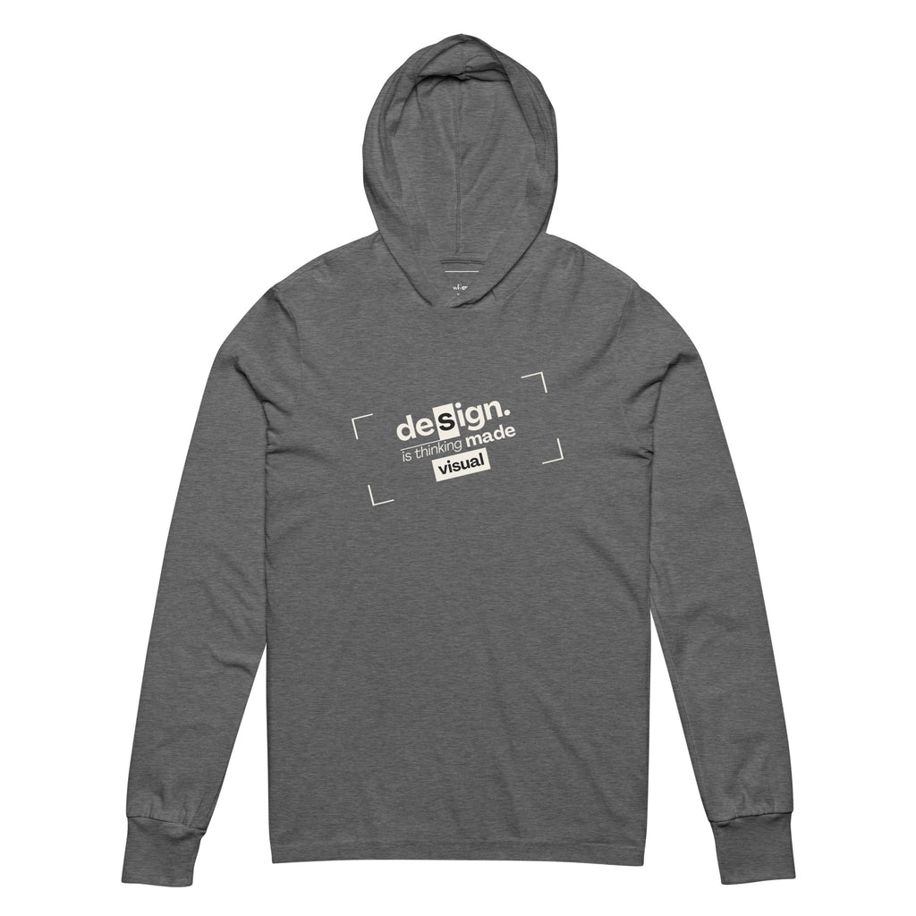 Unisex Hooded Long-Sleeve Tee | Design Is Thinking Made Visual Hooded long-sleeve tee AwRans Clothing unisex-hooded-long-sleeve-tee-grey-triblend-front-67eb9b111ddfd