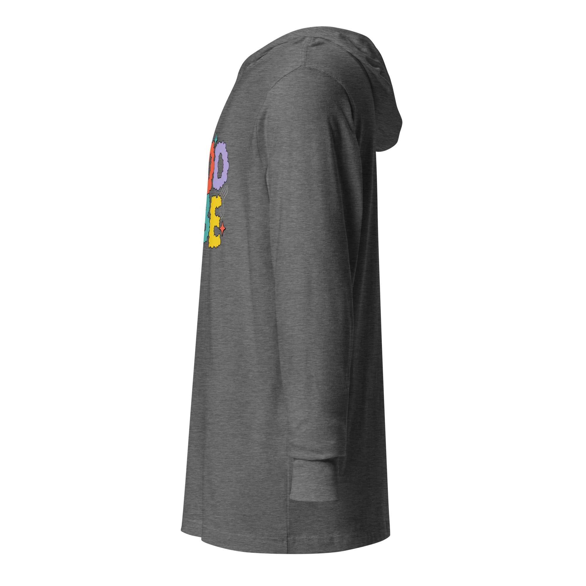 Unisex Hooded Long-Sleeve Tee | Good Vibe Hooded long-sleeve tee AwRans Clothing unisex-hooded-long-sleeve-tee-grey-triblend-left-67eb9bb9264fa