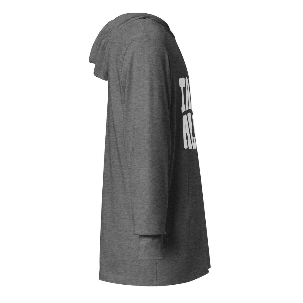 Unisex Hooded Long-Sleeve Tee | Take It All In Hooded long-sleeve tee AwRans Clothing unisex-hooded-long-sleeve-tee-grey-triblend-right-67eb9421e7bd6