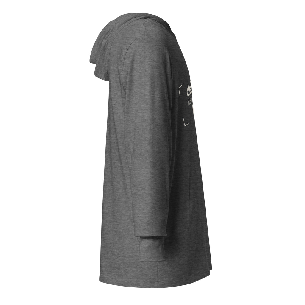 Unisex Hooded Long-Sleeve Tee | Design Is Thinking Made Visual Hooded long-sleeve tee AwRans Clothing unisex-hooded-long-sleeve-tee-grey-triblend-right-67eb9b11376f0