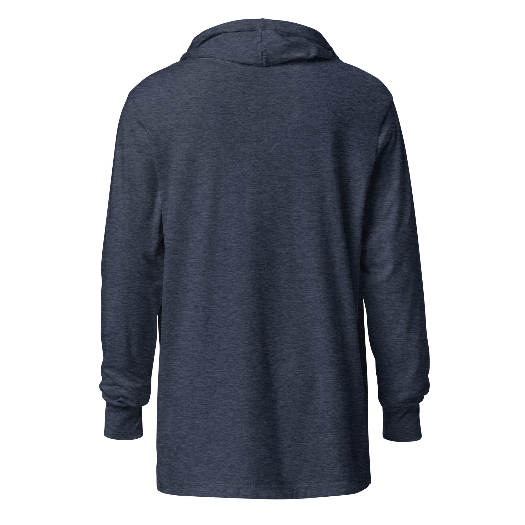 Unisex Hooded Long-Sleeve Tee | Never Give Up Hooded long-sleeve tee AwRans Clothing unisex-hooded-long-sleeve-tee-heather-navy-back-67eb96c4816ca