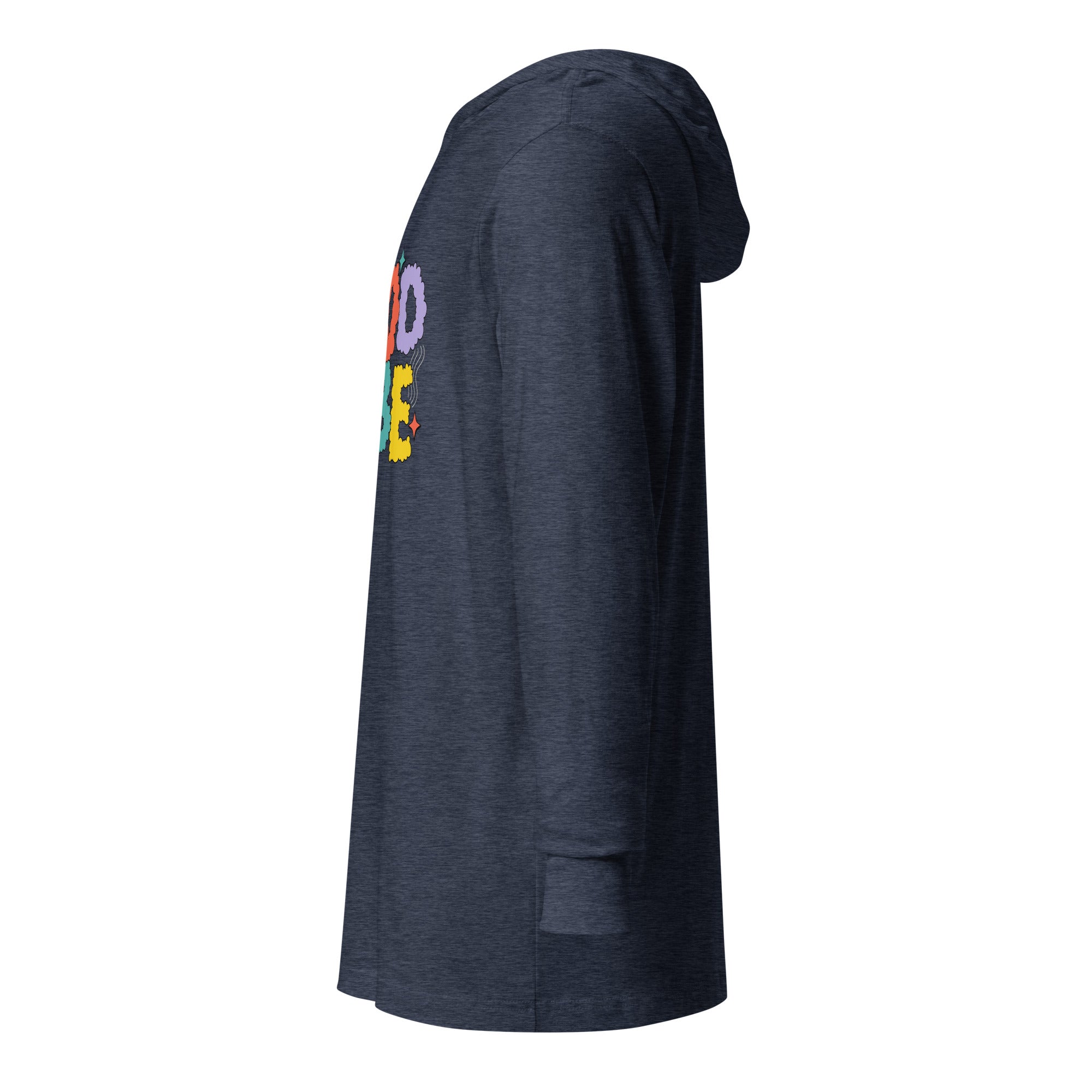 Unisex Hooded Long-Sleeve Tee | Good Vibe Hooded long-sleeve tee AwRans Clothing unisex-hooded-long-sleeve-tee-heather-navy-left-67eb9bb923eb8