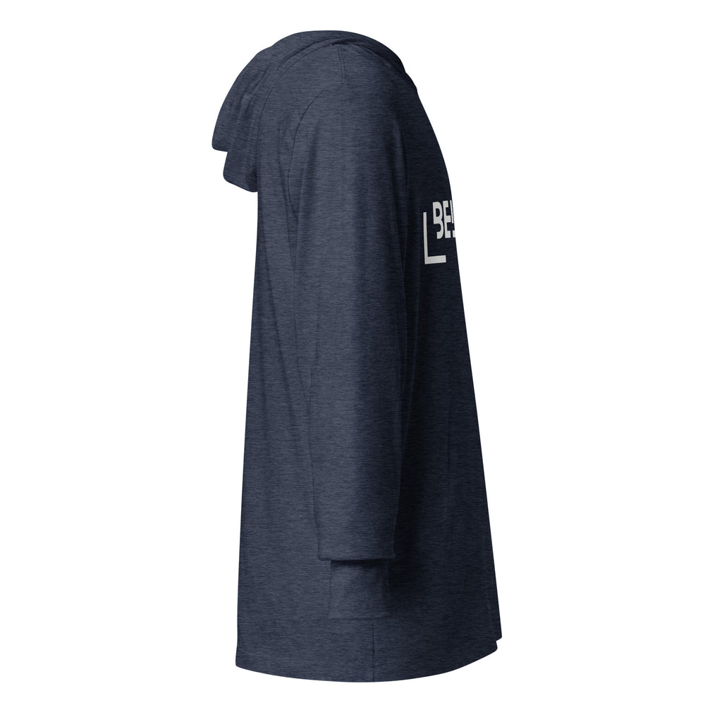 Unisex Hooded Long-Sleeve Tee | Believe Hooded long-sleeve tee AwRans Clothing unisex-hooded-long-sleeve-tee-heather-navy-right-67eb9818d59f9