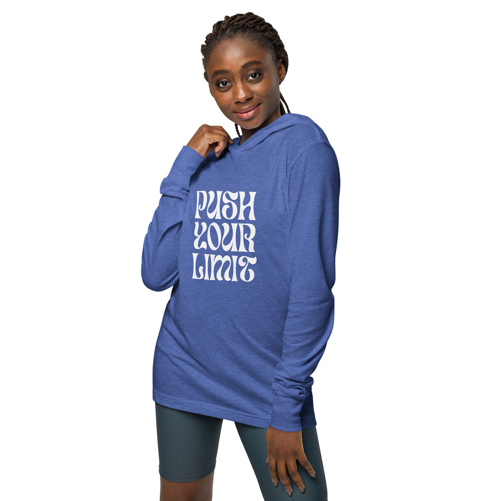 Unisex Hooded Long-Sleeve Tee | Push Your Limits Hooded long-sleeve tee AwRans Clothing unisex-hooded-long-sleeve-tee-heather-true-royal-front-67eb91e1d2de7