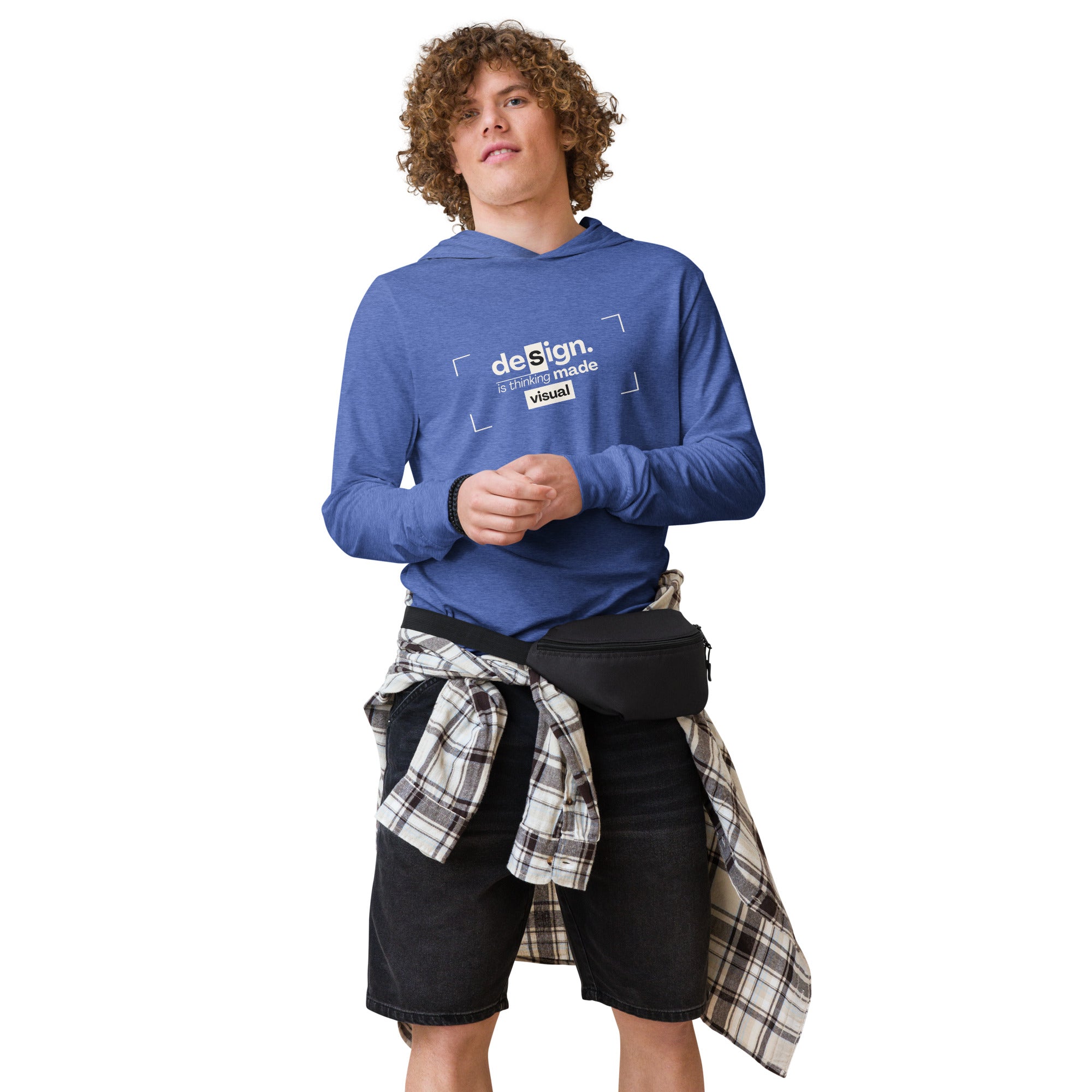 Unisex Hooded Long-Sleeve Tee | Design Is Thinking Made Visual Hooded long-sleeve tee AwRans Clothing unisex-hooded-long-sleeve-tee-heather-true-royal-front-67eb9b112494e