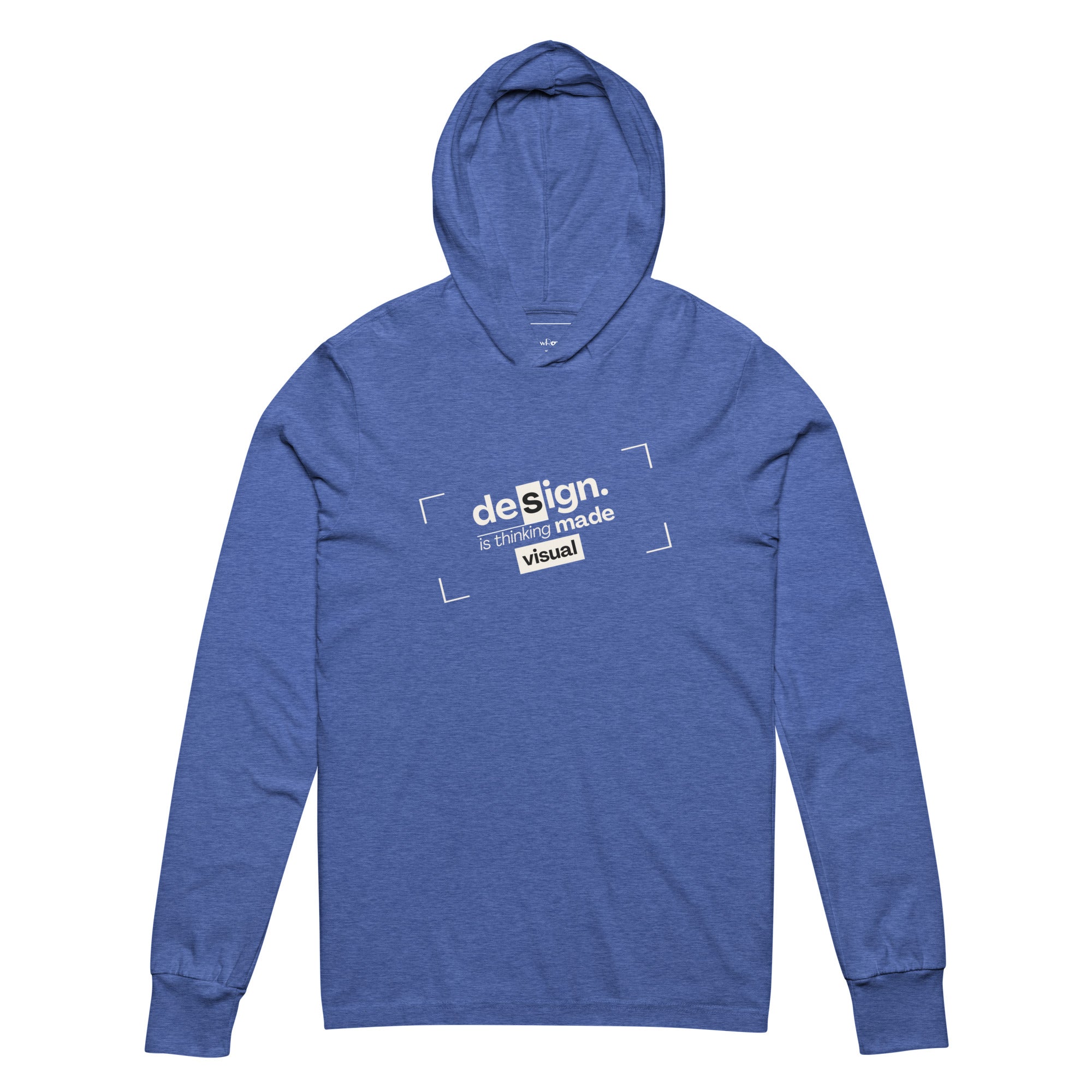 Unisex Hooded Long-Sleeve Tee | Design Is Thinking Made Visual Hooded long-sleeve tee AwRans Clothing unisex-hooded-long-sleeve-tee-heather-true-royal-front-67eb9b11254de