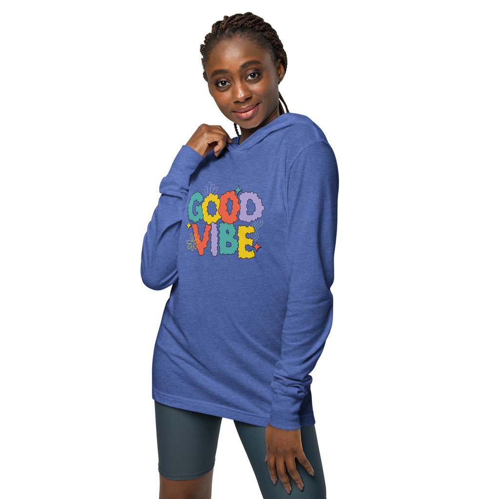 Unisex Hooded Long-Sleeve Tee | Good Vibe Hooded long-sleeve tee AwRans Clothing unisex-hooded-long-sleeve-tee-heather-true-royal-front-67eb9bb911e1f