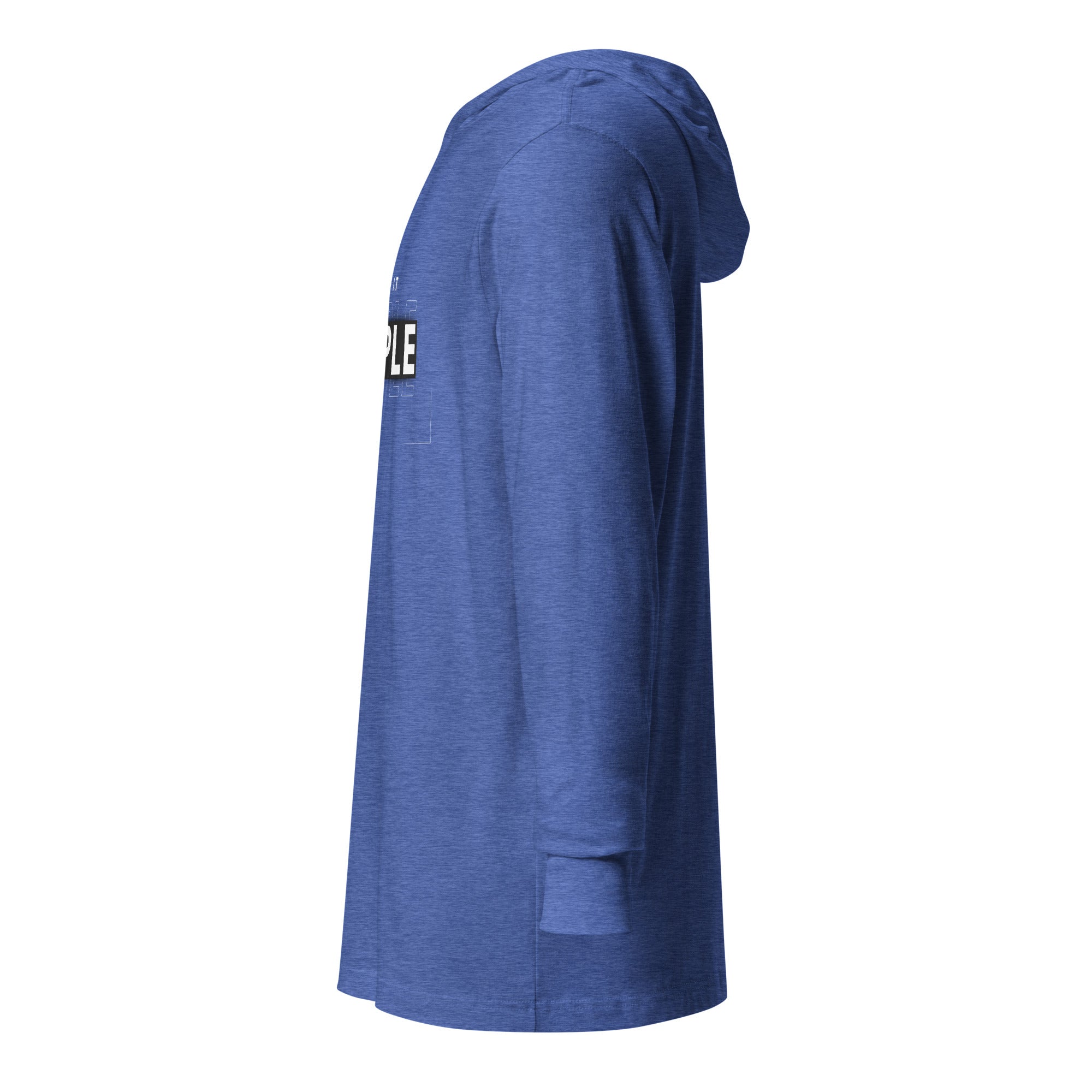 Unisex Hooded Long-Sleeve Tee | Keep It Simple Hooded long-sleeve tee AwRans Clothing unisex-hooded-long-sleeve-tee-heather-true-royal-left-67eb9381c339a