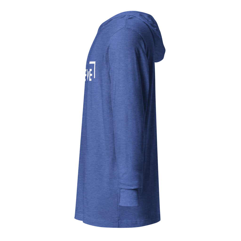 Unisex Hooded Long-Sleeve Tee | Believe Hooded long-sleeve tee AwRans Clothing unisex-hooded-long-sleeve-tee-heather-true-royal-left-67eb9818dbe4e