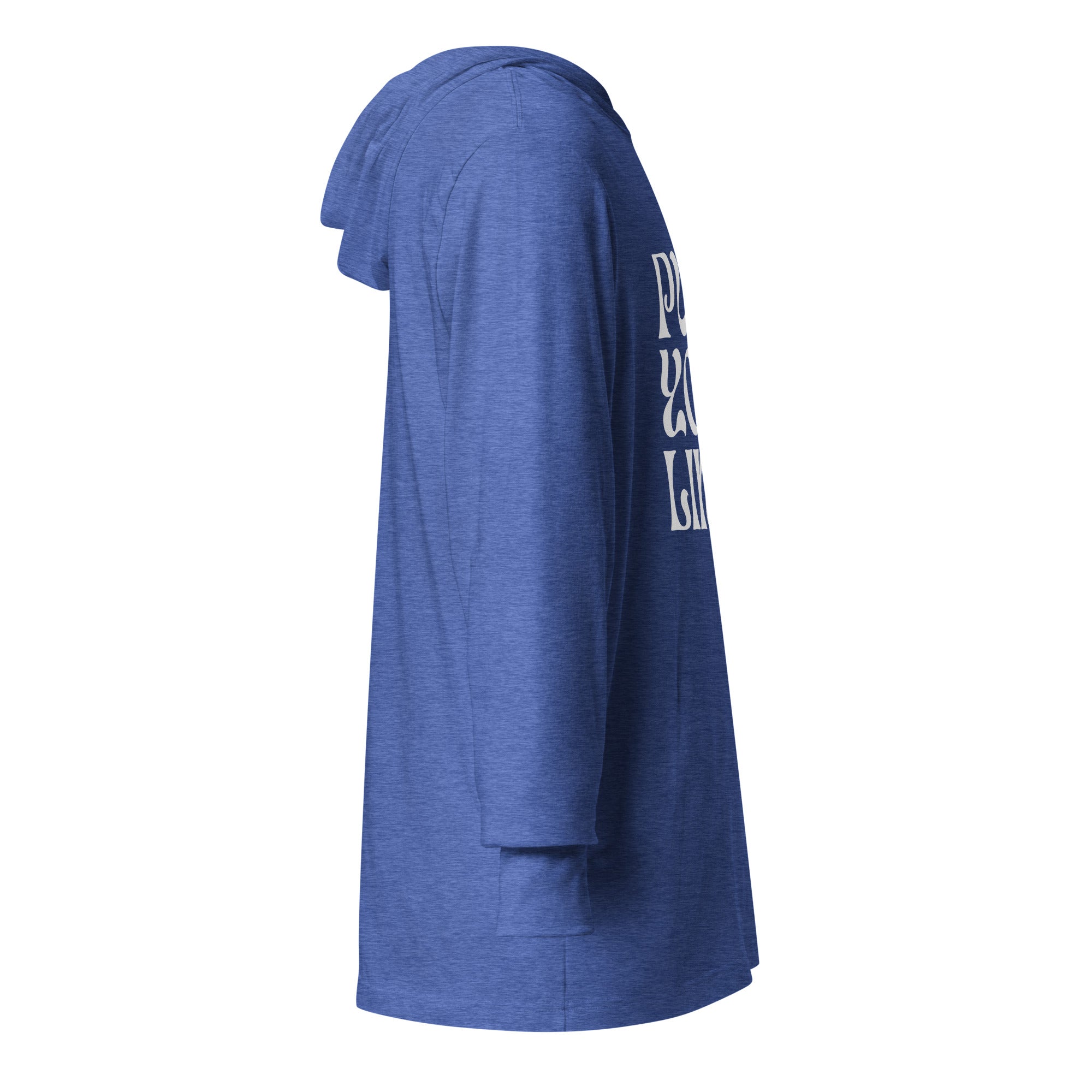 Unisex Hooded Long-Sleeve Tee | Push Your Limits Hooded long-sleeve tee AwRans Clothing unisex-hooded-long-sleeve-tee-heather-true-royal-right-67eb91e1dcc7e