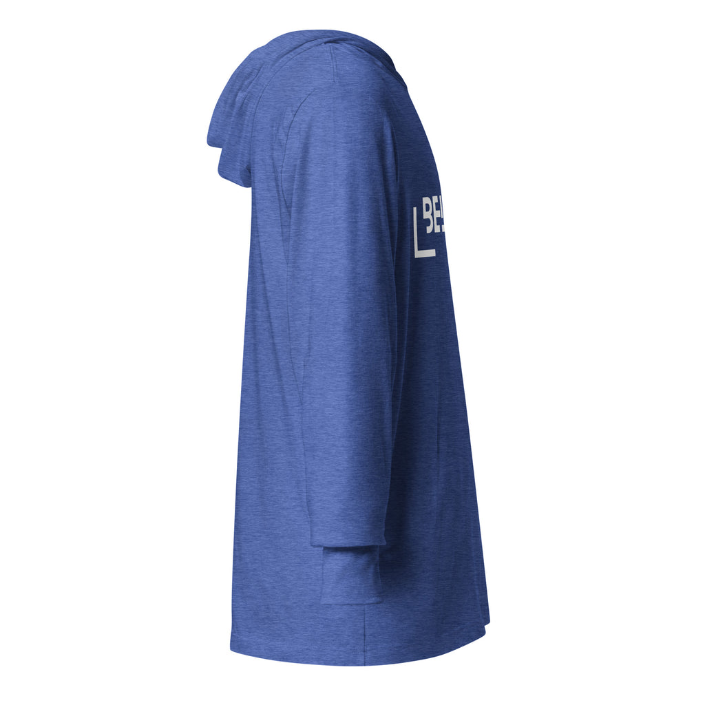 Unisex Hooded Long-Sleeve Tee | Believe Hooded long-sleeve tee AwRans Clothing unisex-hooded-long-sleeve-tee-heather-true-royal-right-67eb9818dd3ec